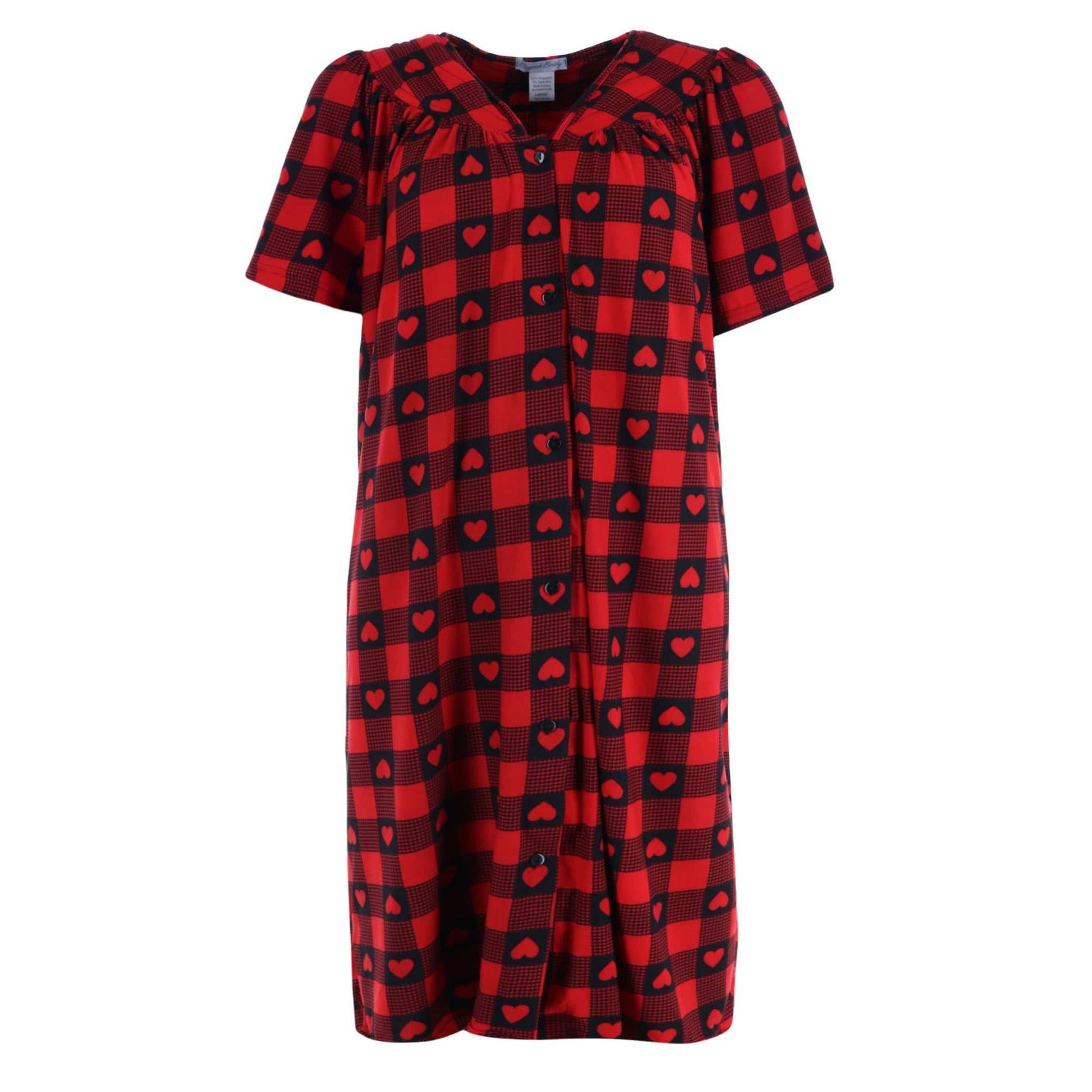 Elegant Emily Women's Hearts and Plaid Duster Gown - Women's Hearts and Plaid Duster Gown