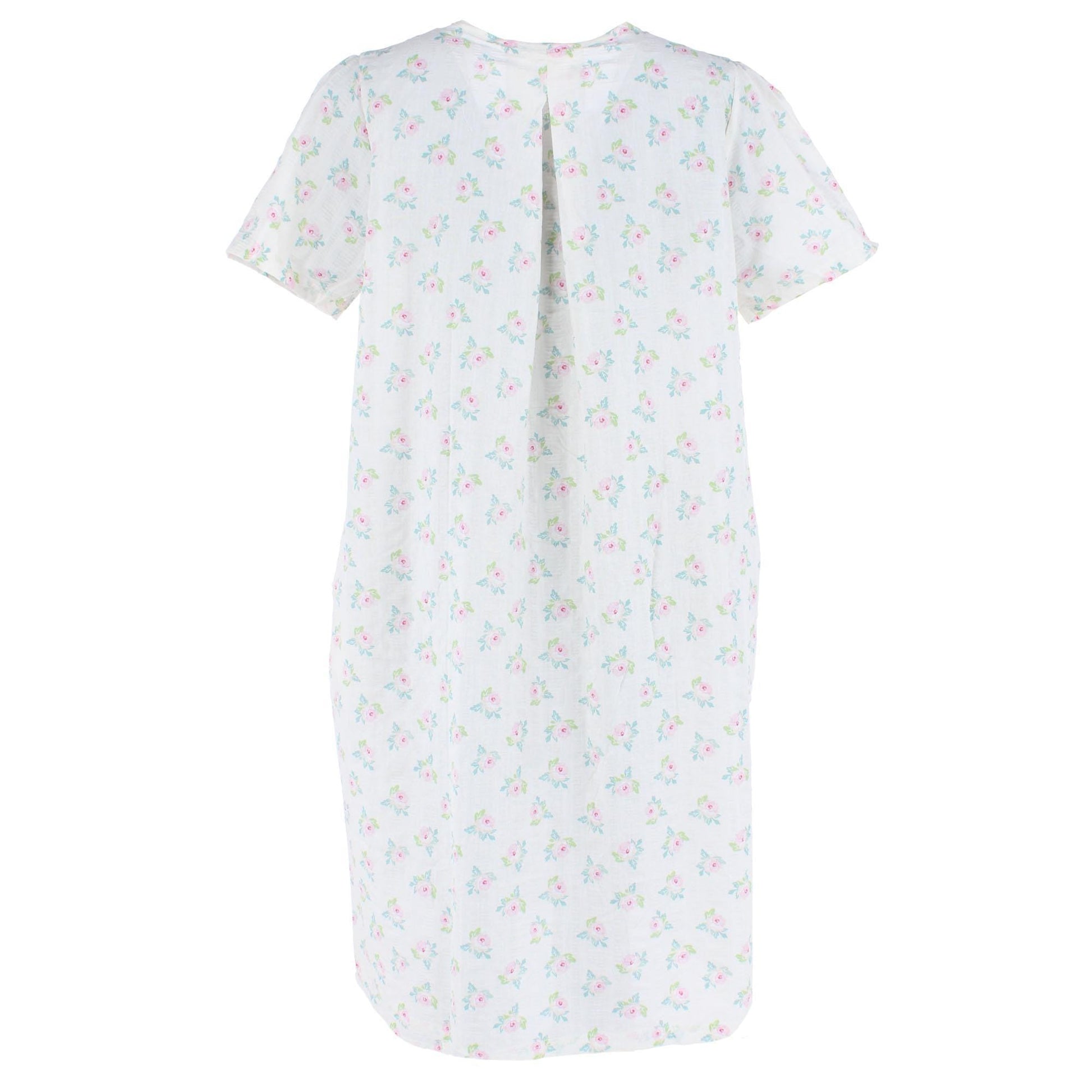 Elegant Emily Women's Smocked Spring Floral Duster Gown - Pink