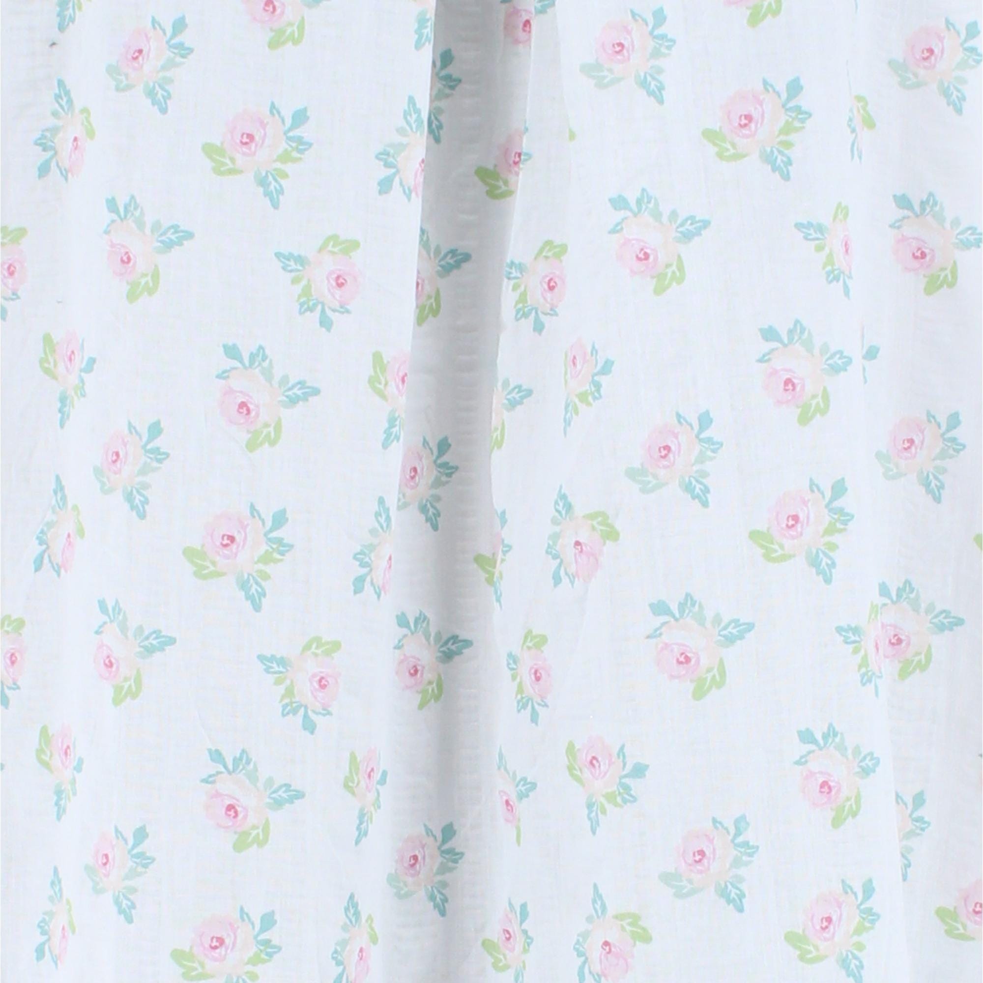 Elegant Emily Women's Smocked Spring Floral Duster Gown - White