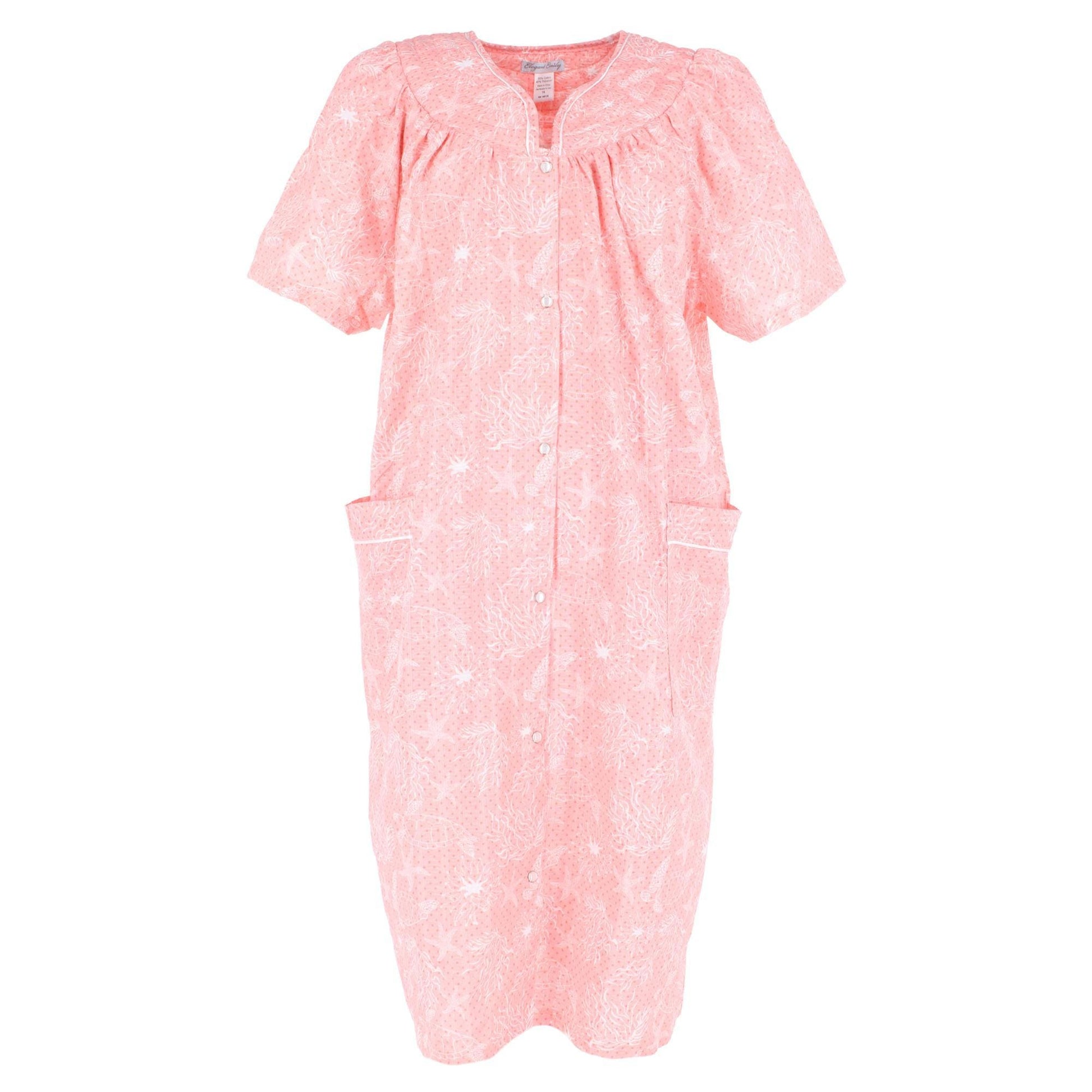 CTM® Women's Plus Size Woven Seersucker Patterned Duster by Elegant Emily