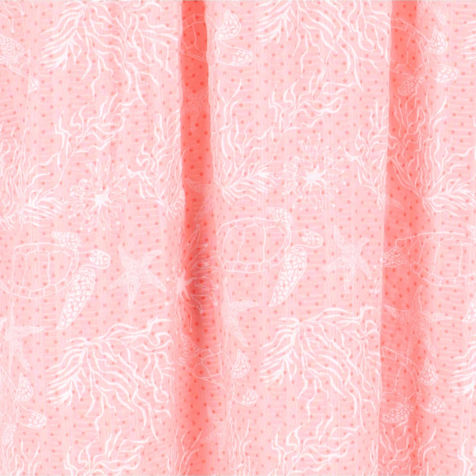 CTM® Women's Plus Size Woven Seersucker Patterned Duster by Elegant Emily - Coral Reef