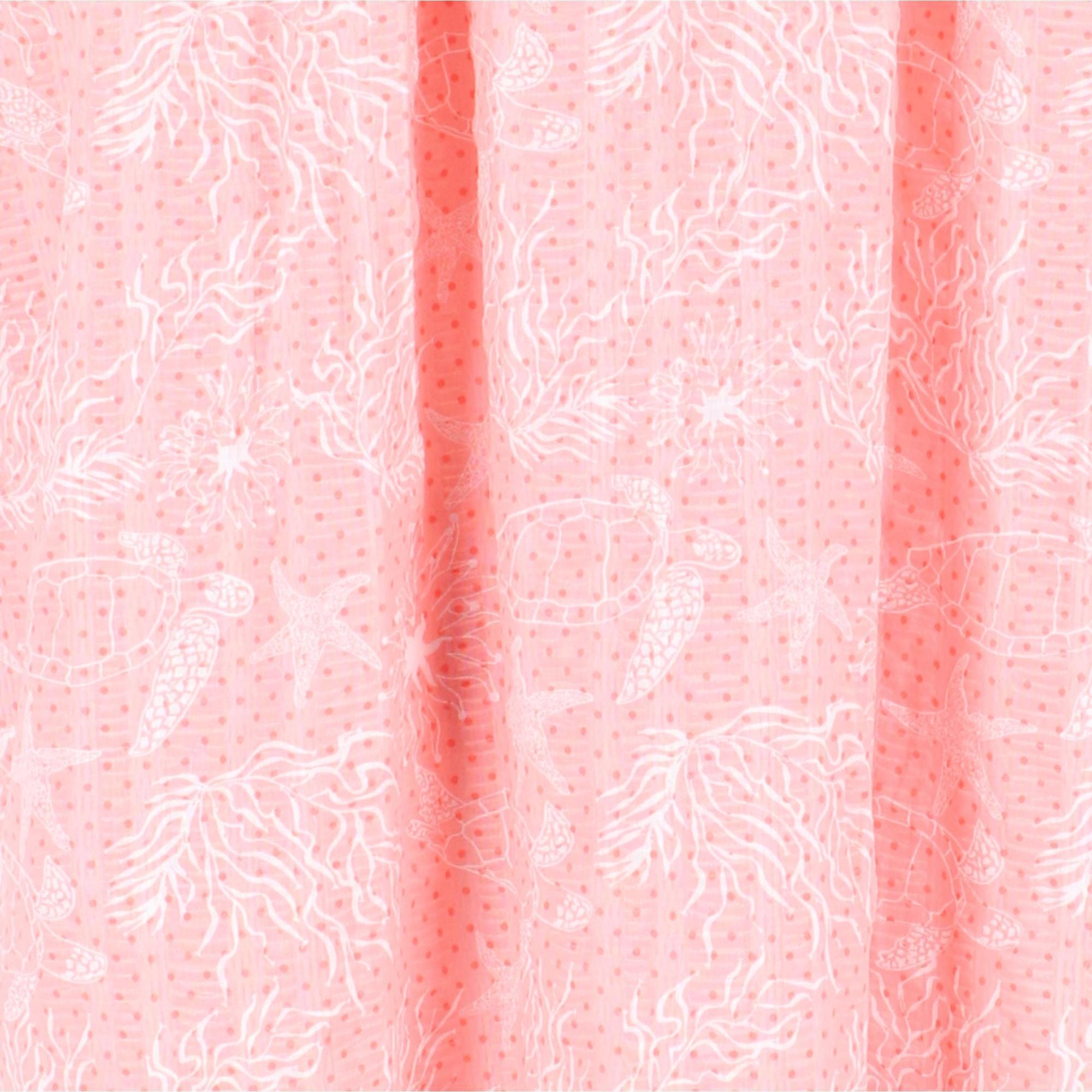 CTM® Women's Plus Size Woven Seersucker Patterned Duster by Elegant Emily - Coral Reef