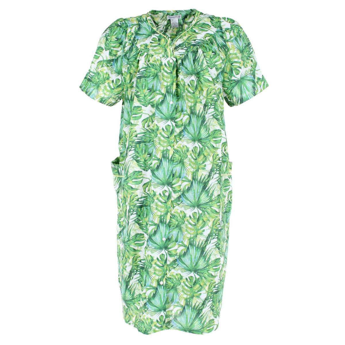 CTM® Women's Plus Size Woven Seersucker Patterned Duster by Elegant Emily - Botanical