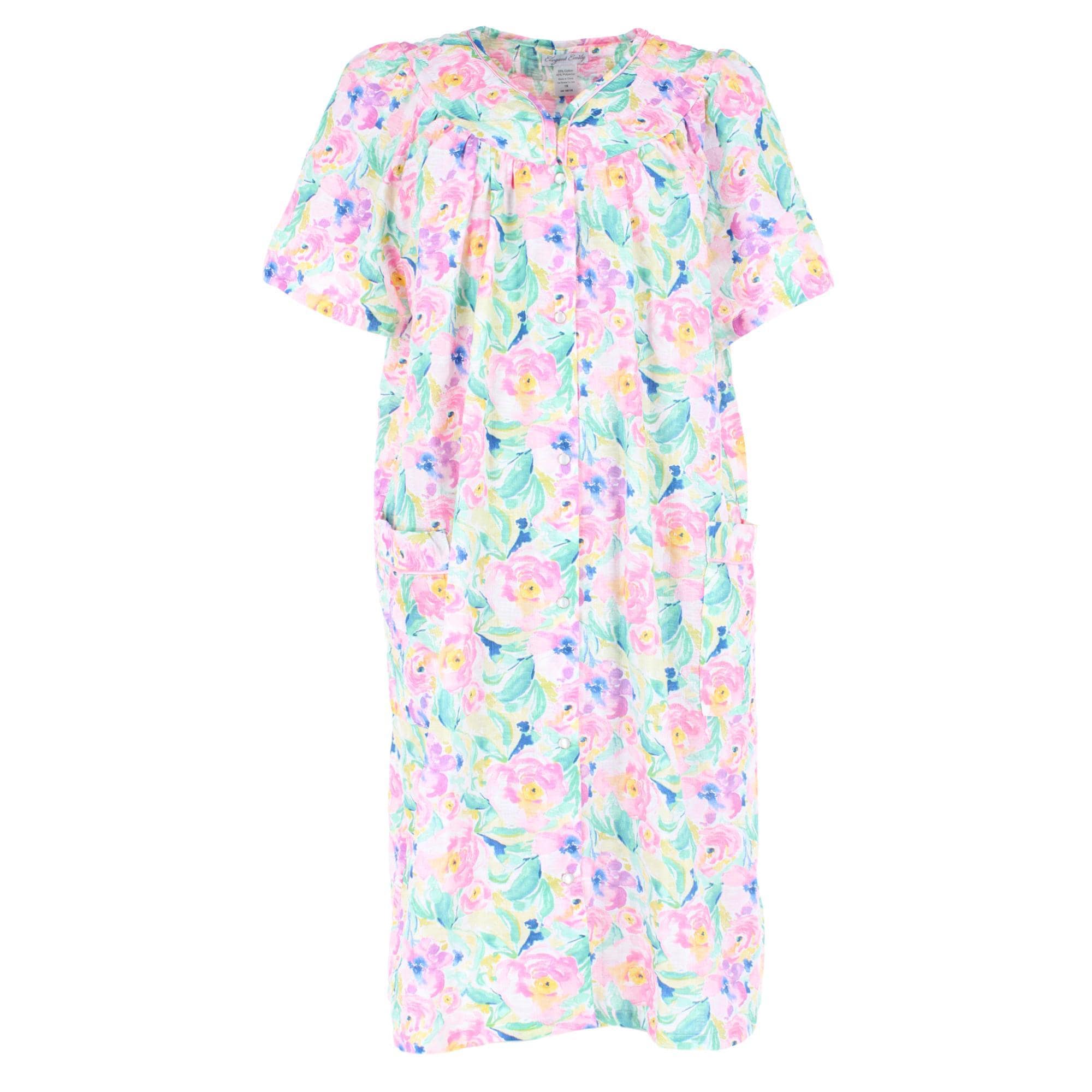 CTM® Women's Plus Size Woven Seersucker Patterned Duster by Elegant Emily