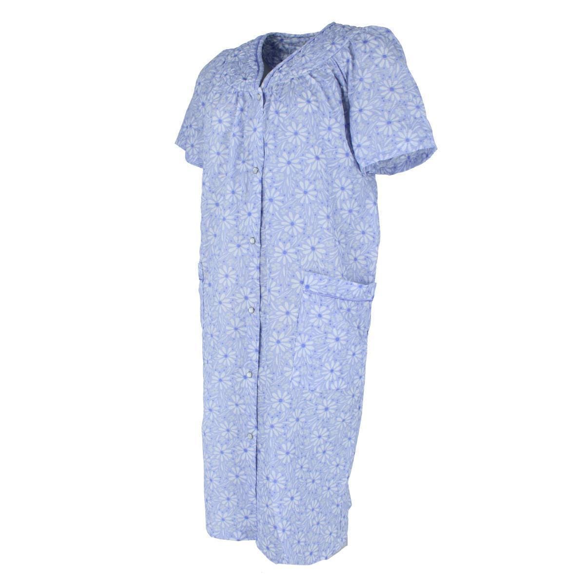 Elegant Emily Women's Woven Seeksucker Patterned Duster Gown - Purple