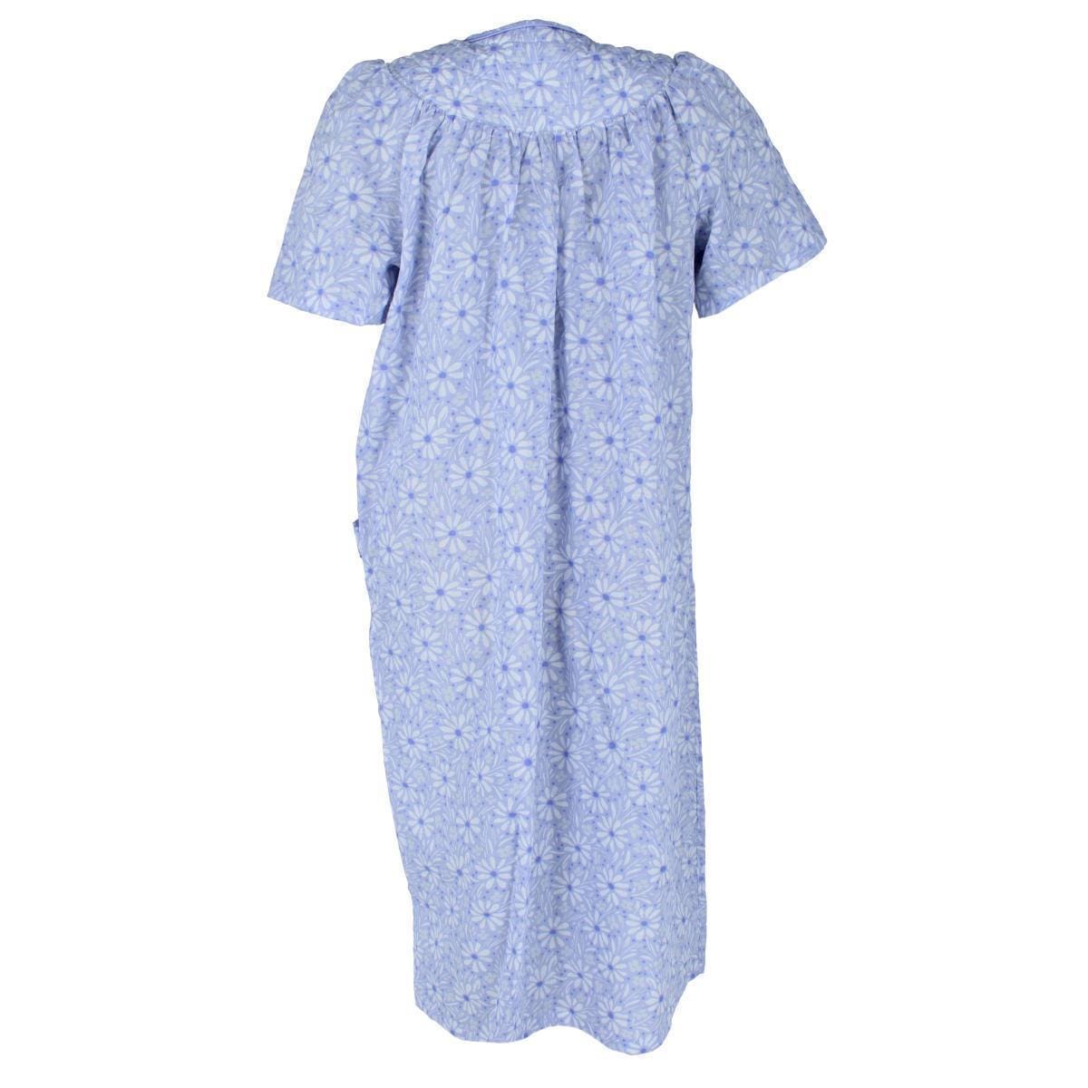 Elegant Emily Women's Woven Seeksucker Patterned Duster Gown - Purple
