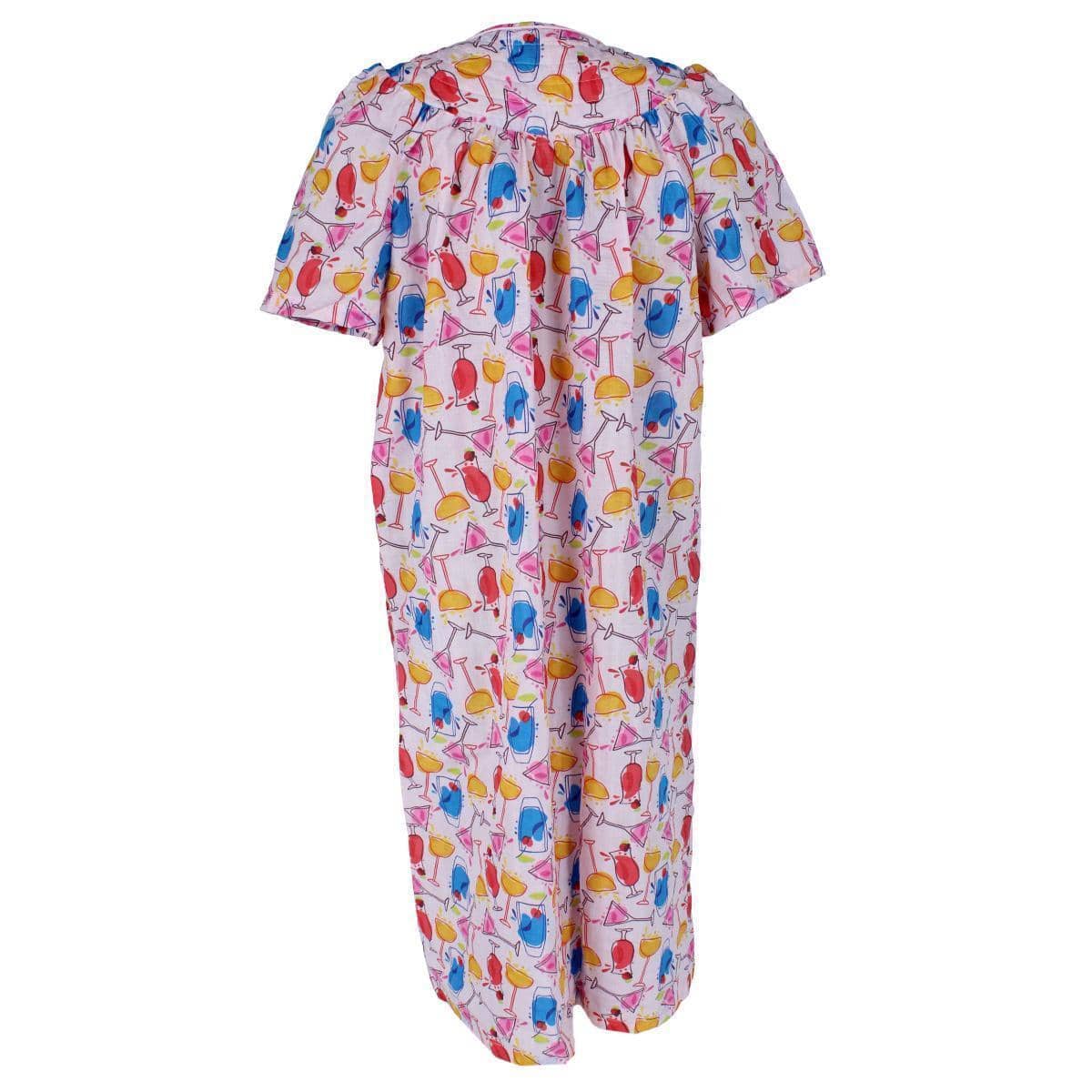 Elegant Emily Women's Woven Seeksucker Patterned Duster Gown - Yellow
