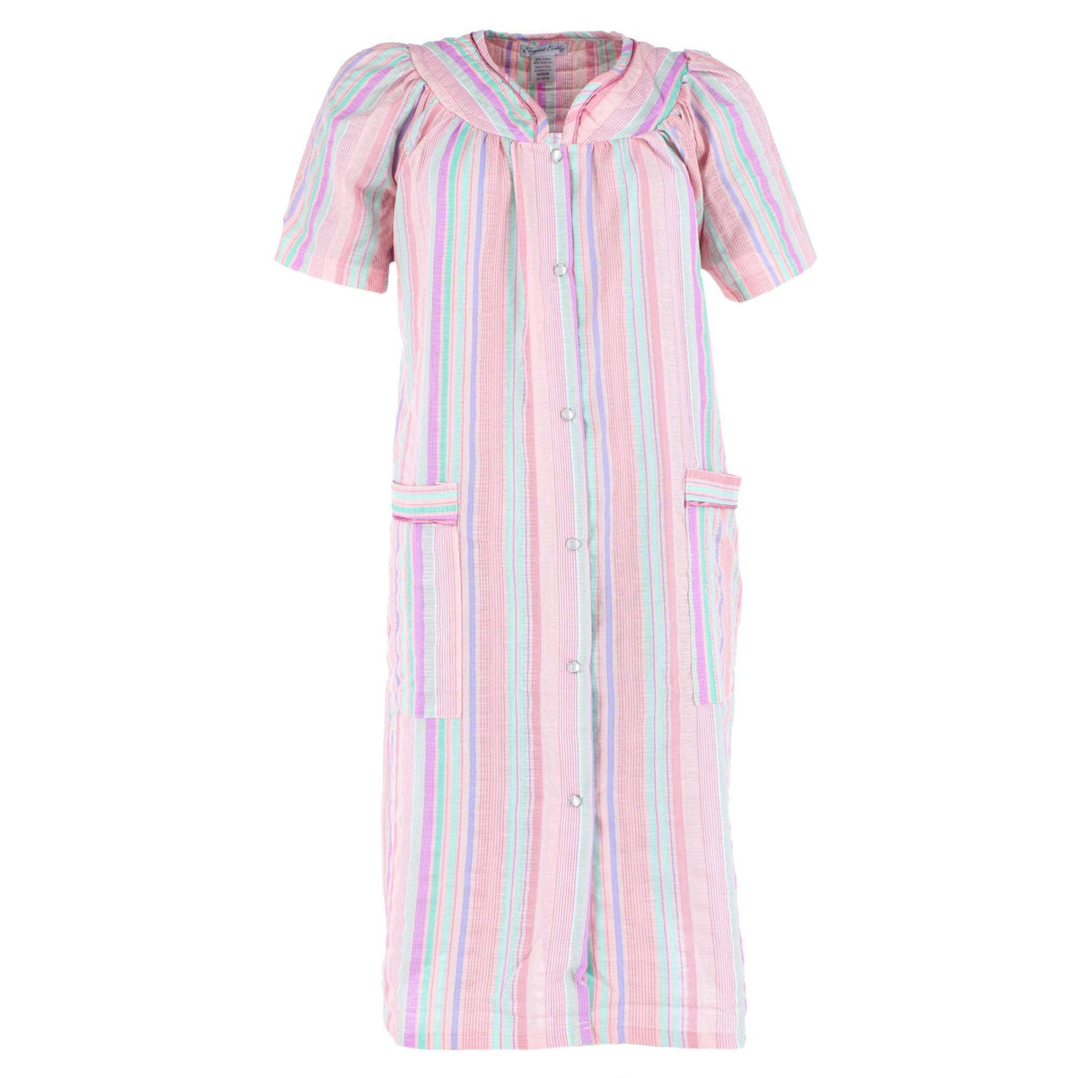 Elegant Emily Women's Woven Plisse Striped Duster Down