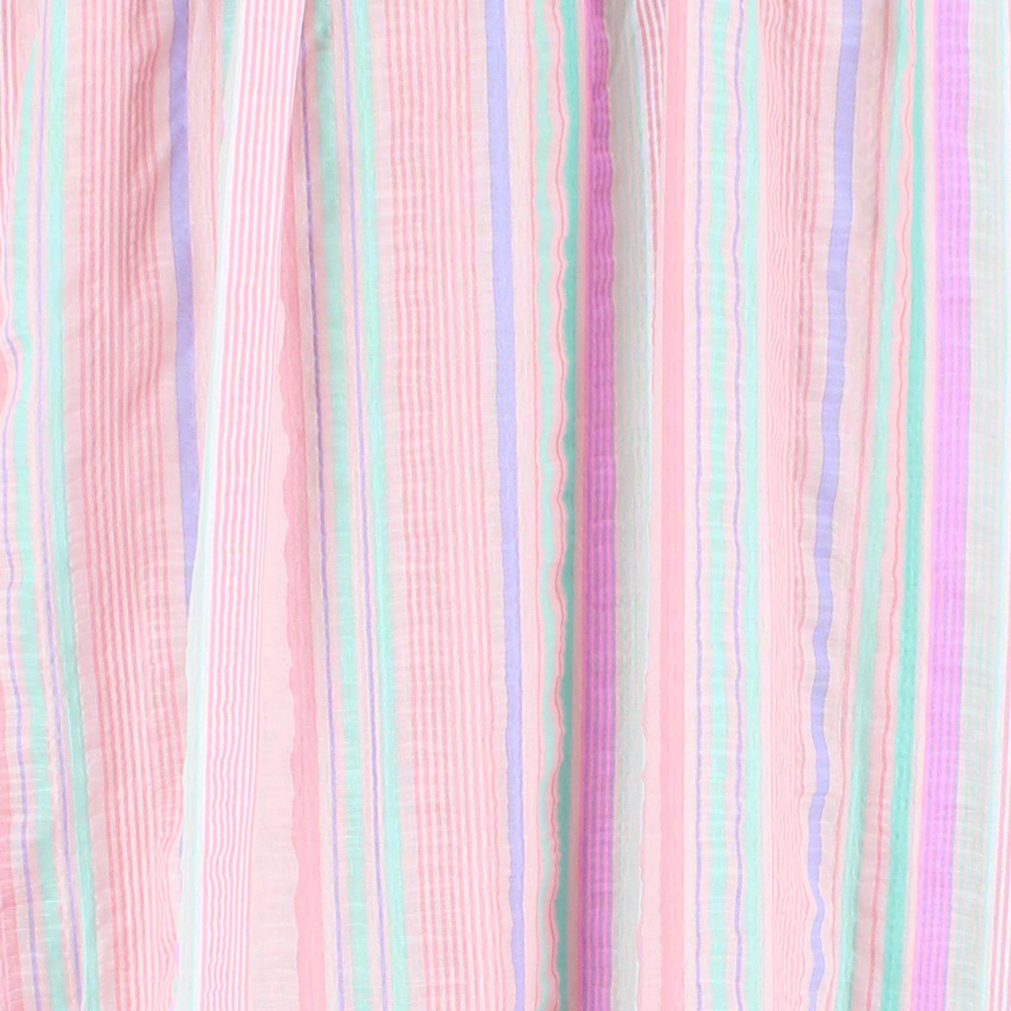 Elegant Emily Women's Woven Plisse Striped Duster Down - Multi