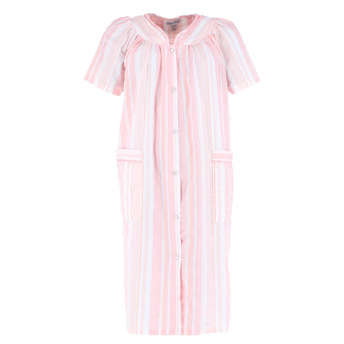 Elegant Emily Women's Woven Plisse Striped Duster Down