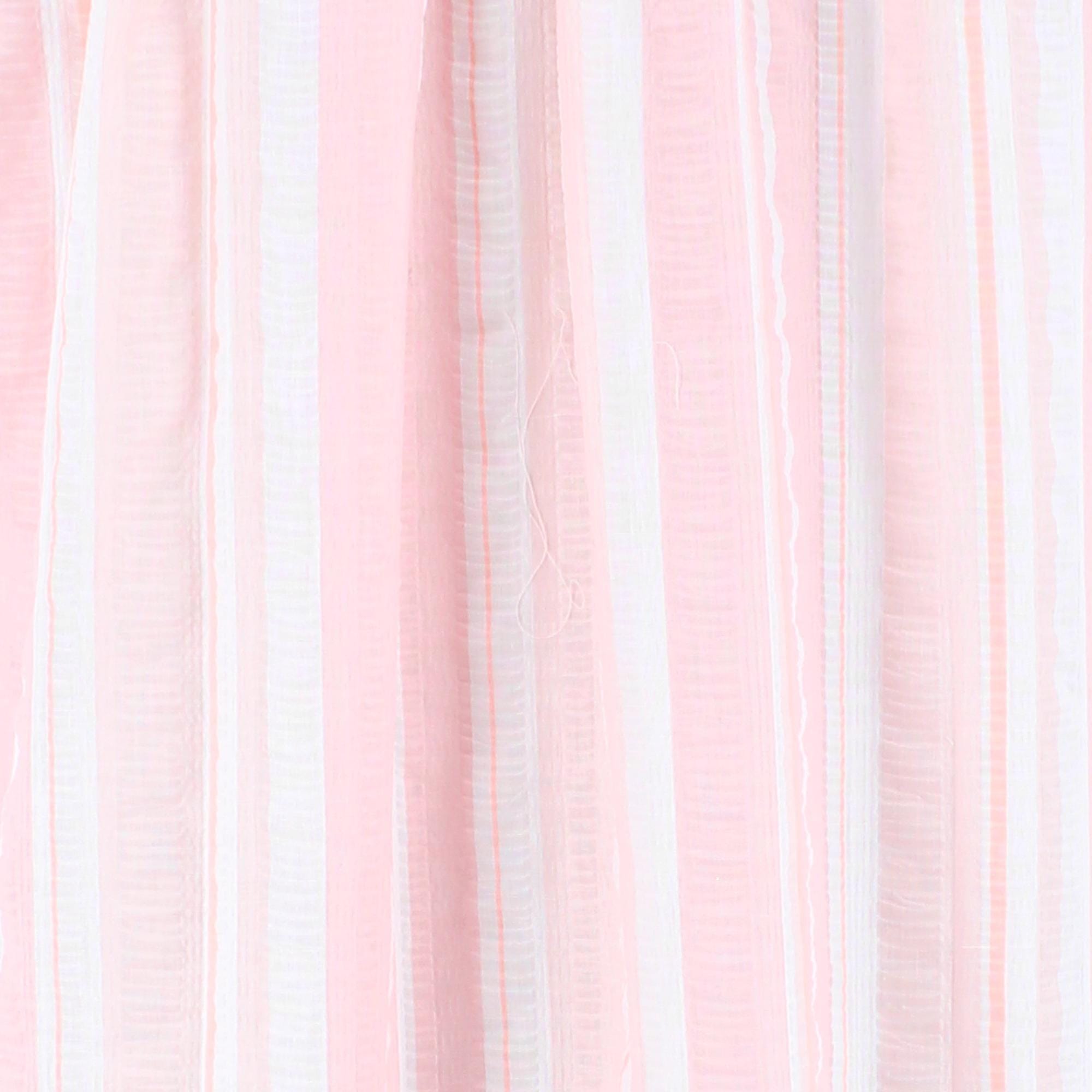 Elegant Emily Women's Woven Plisse Striped Duster Down - Peach