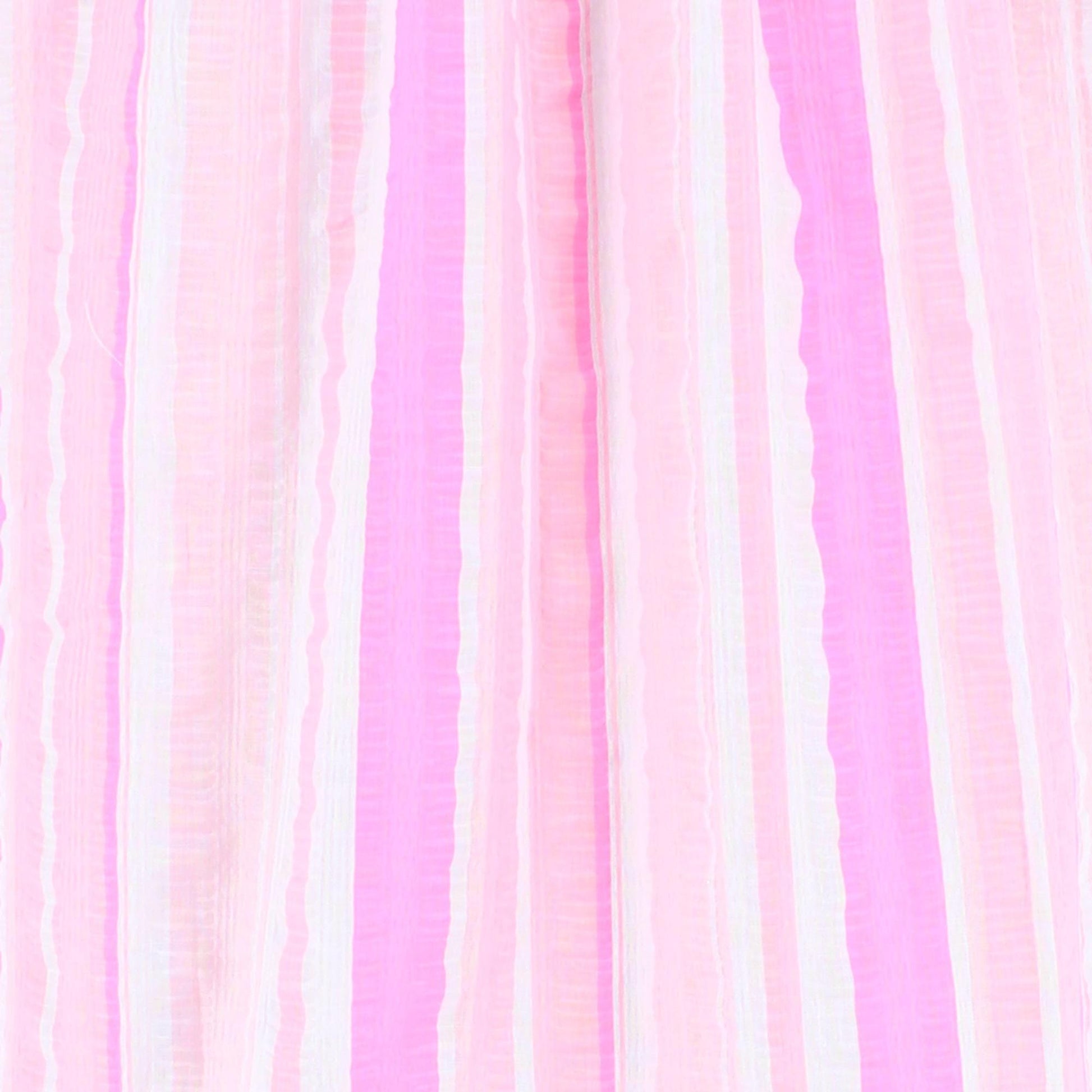 Elegant Emily Women's Woven Plisse Striped Duster Down - Pink