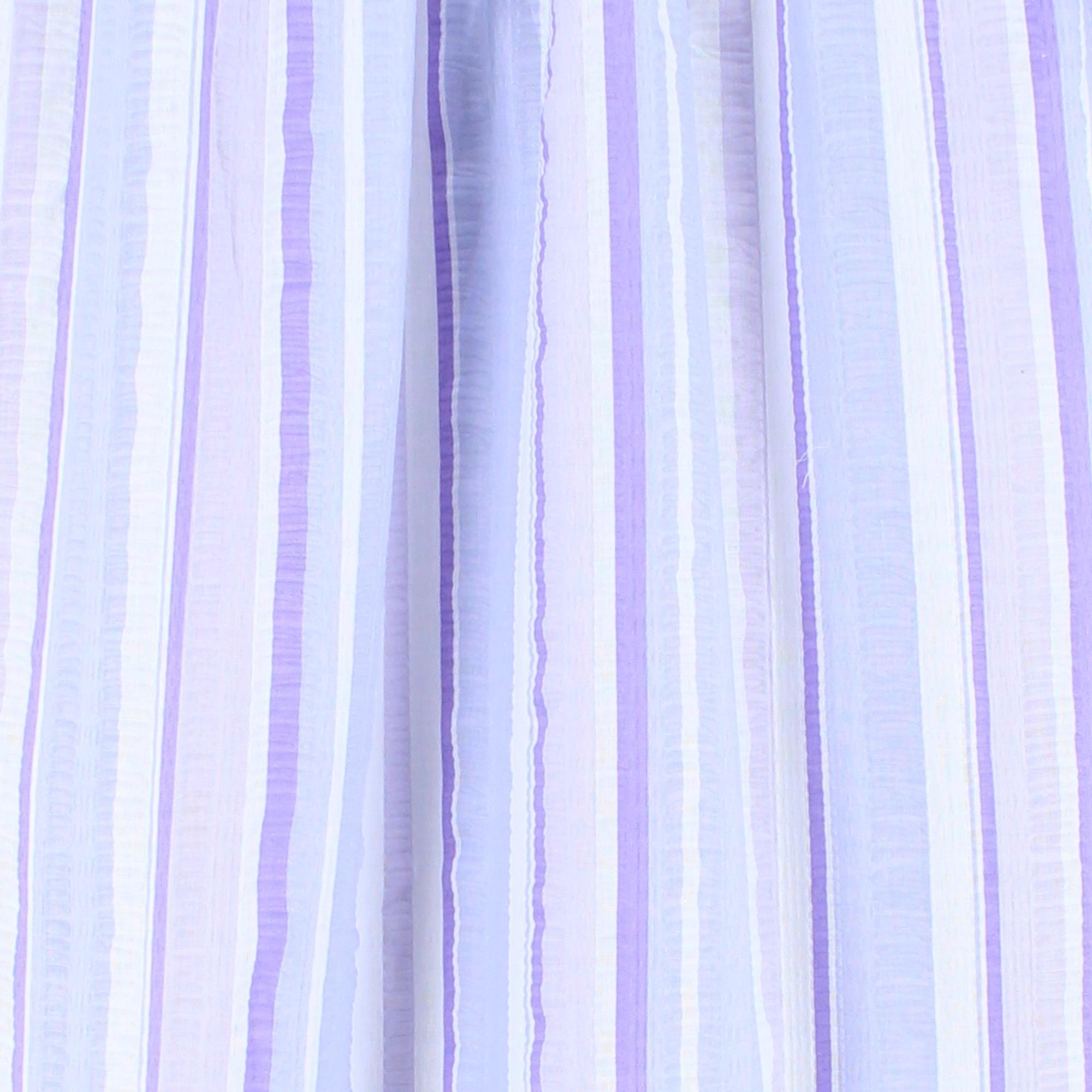 Elegant Emily Women's Woven Plisse Striped Duster Down - Purple