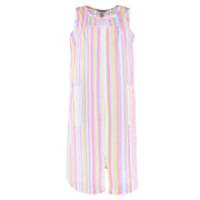 Women's Woven Striped Sleeveless Duster Gown