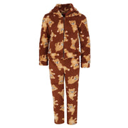 Girl's Teddy Bear Sherpa Jacket and Pants PJ Set