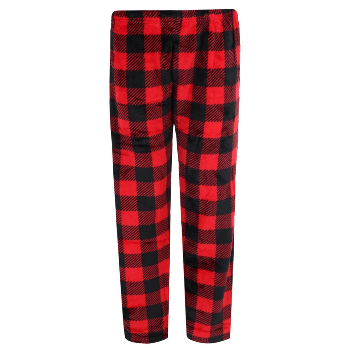 em & alfie Women's Buffalo Check Long Sleeve 3 Piece Pajama Set - Red