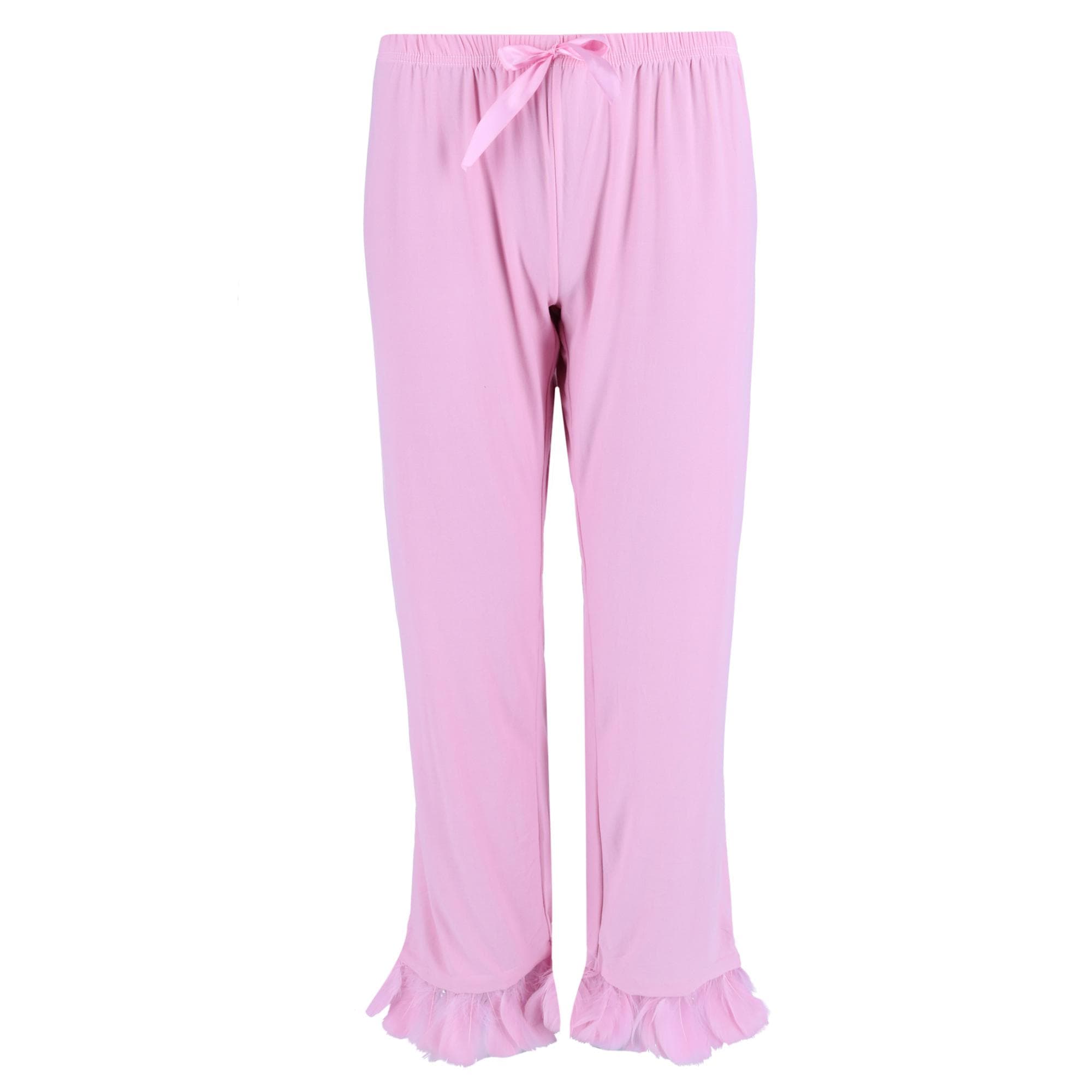 Simply Fabulous Women's Pajama Set with Feathers - Pink