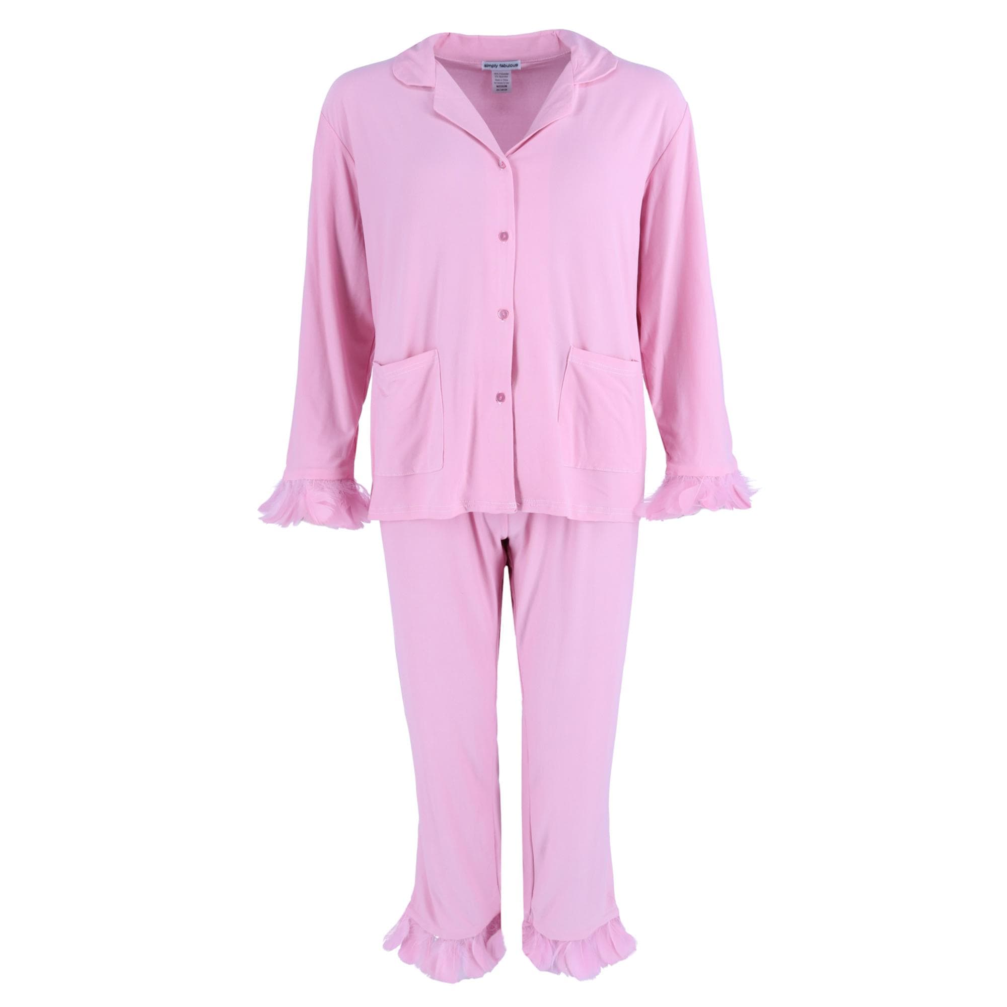 Simply Fabulous Women's Pajama Set with Feathers - Women's Pajama Set with Feathers