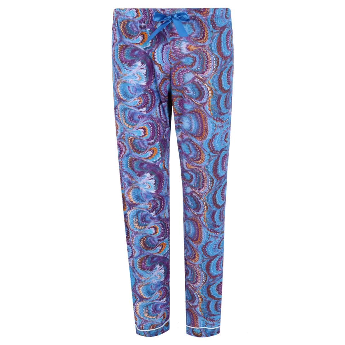 Mentally Exhausted Women's Peacock Swirl Pajama Set - Blue