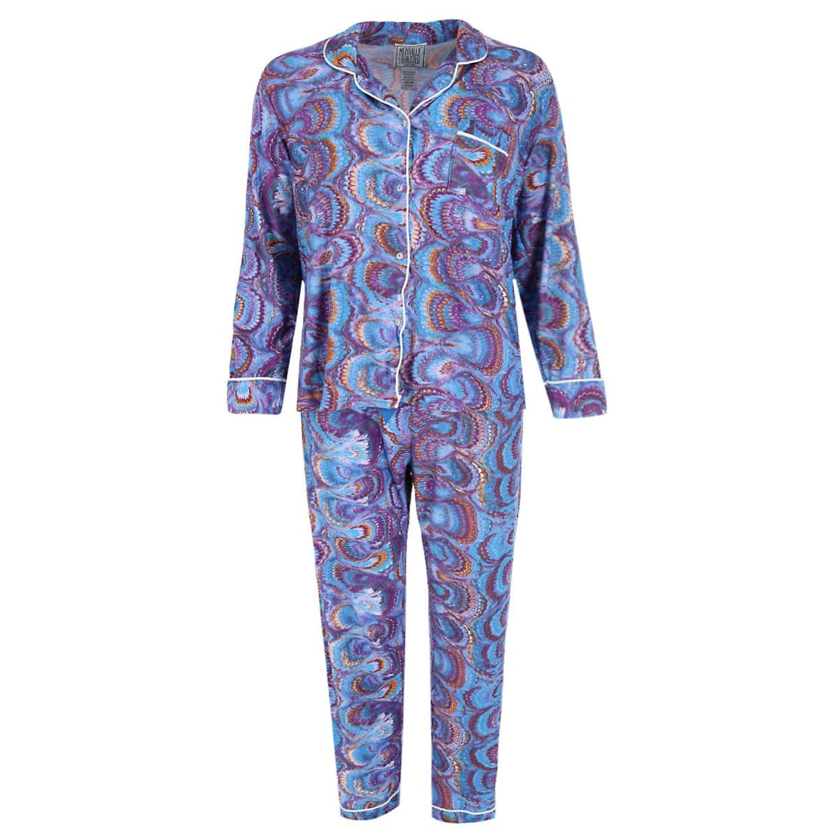 Mentally Exhausted Women's Peacock Swirl Pajama Set - Women's Peacock Swirl Pajama Set