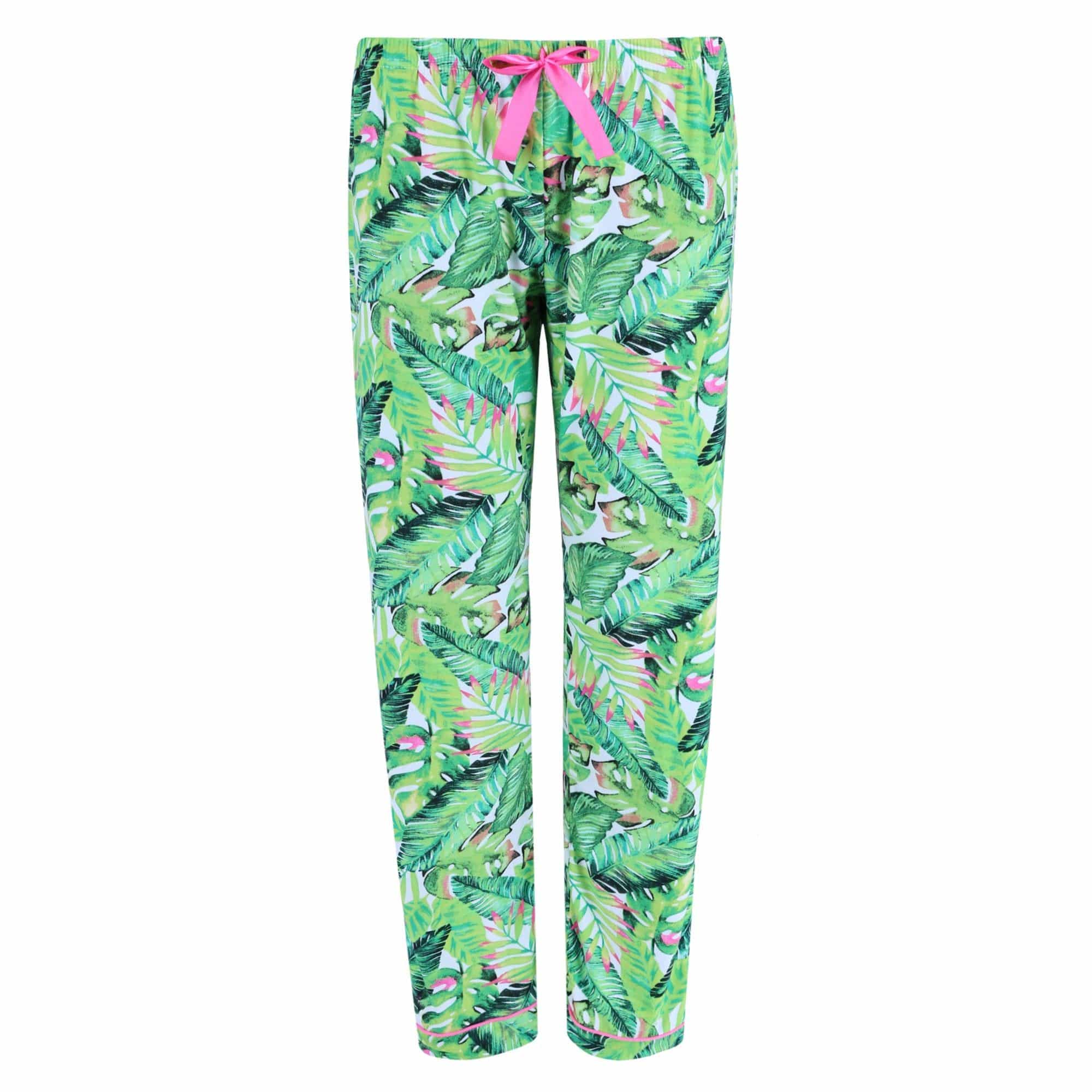 Mentally Exhausted Women's Hawaiian Notch Pajama Set - Green