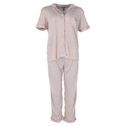Women's Pointelle Notch Collar Short Sleeve Pajama Set