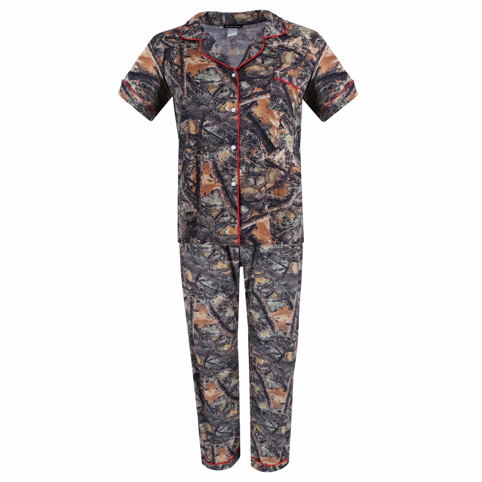 Weekending Women's Short Sleeve Camo Pajama Set - Camo