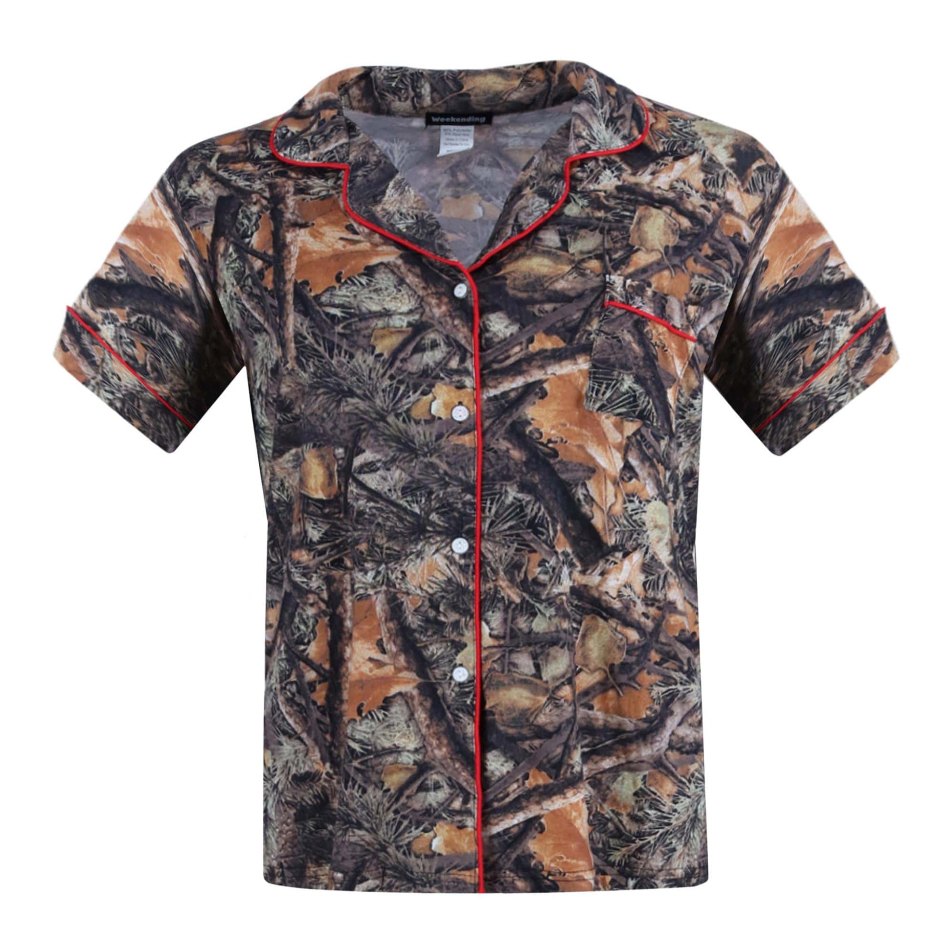 Weekending Women's Short Sleeve Camo Pajama Set - Camo