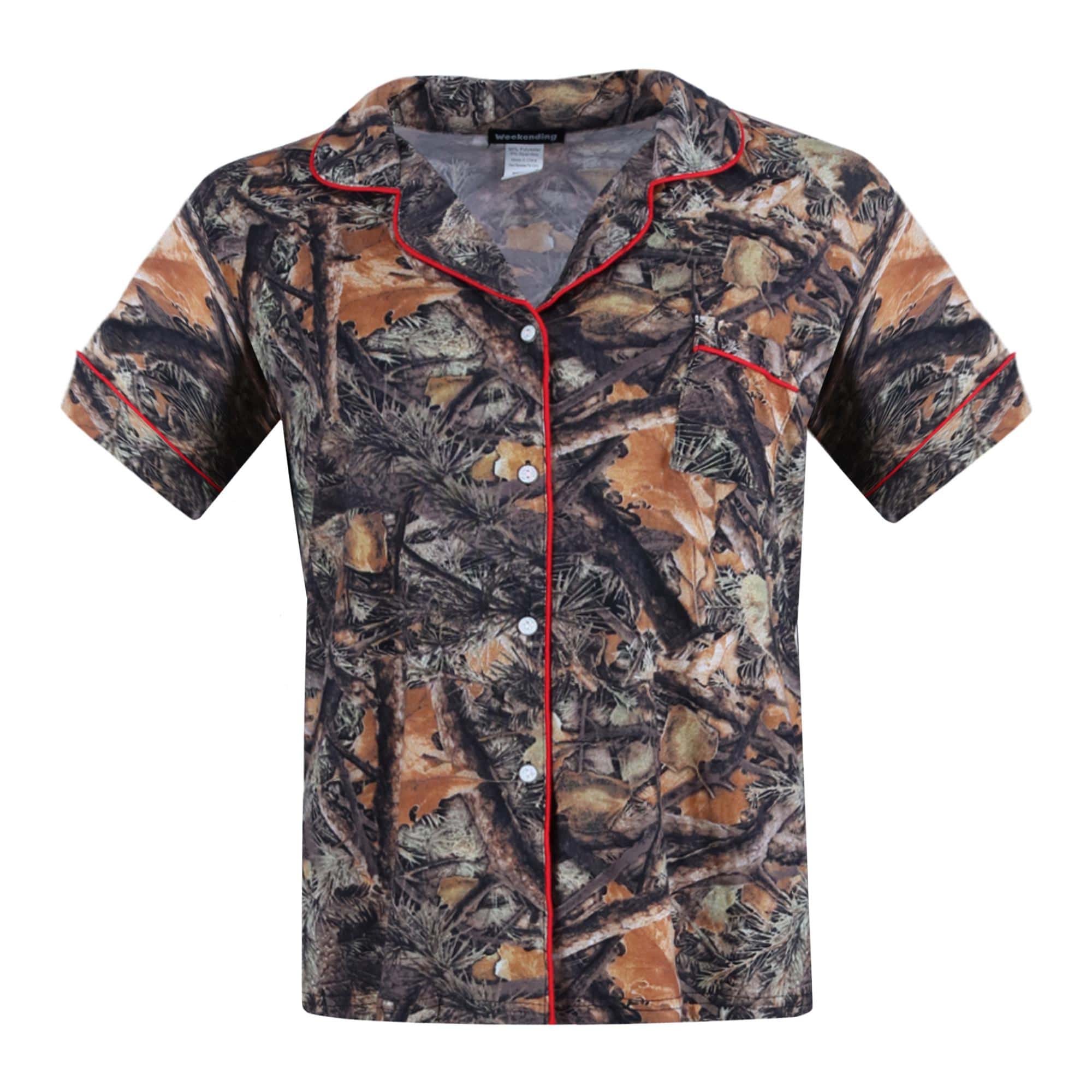 Weekending Women's Short Sleeve Camo Pajama Set - Camo