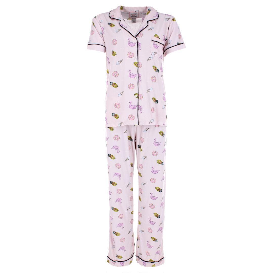 Sleep, plz Women's Beverly Hills Vacation Pajama Set - Pink