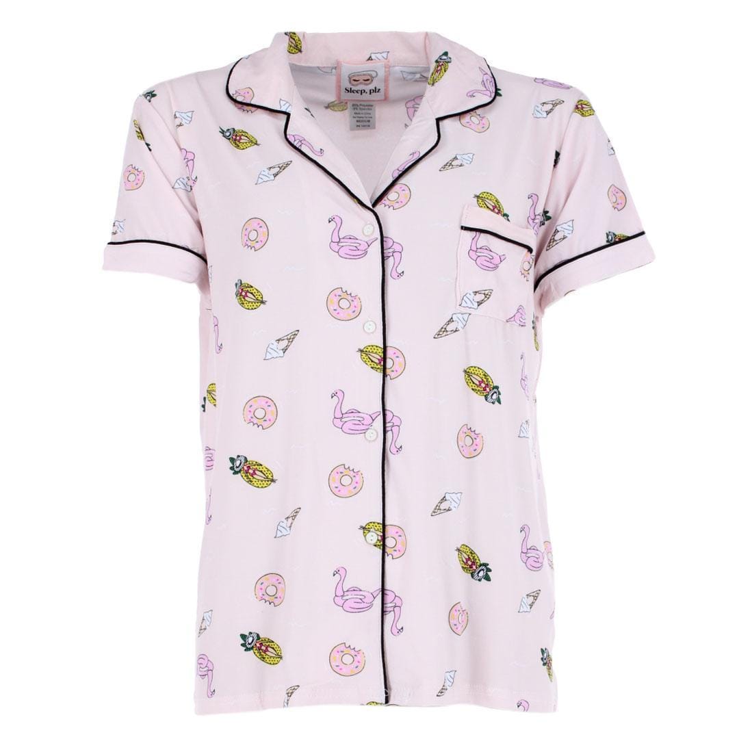 Sleep, plz Women's Beverly Hills Vacation Pajama Set - Pink