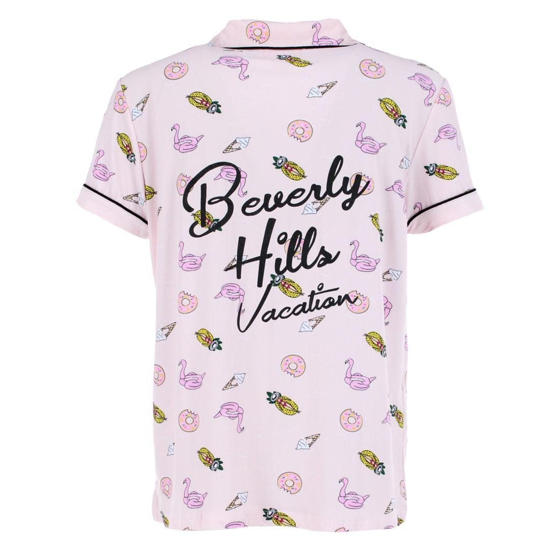 Sleep, plz Women's Beverly Hills Vacation Pajama Set - Pink