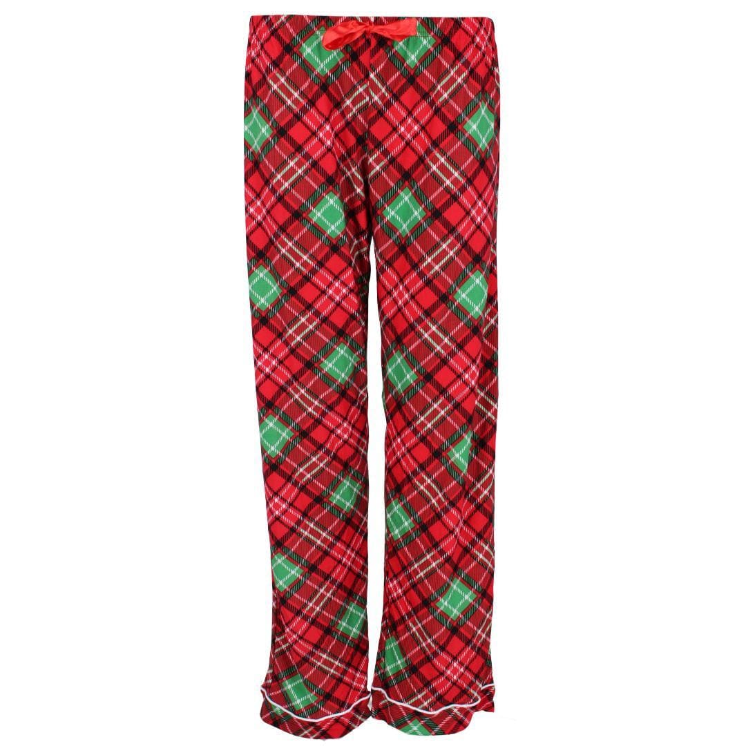 Breakfast in Bed Women's Plaid Notch Collar Short Sleeve Pajama Set - Red/Green