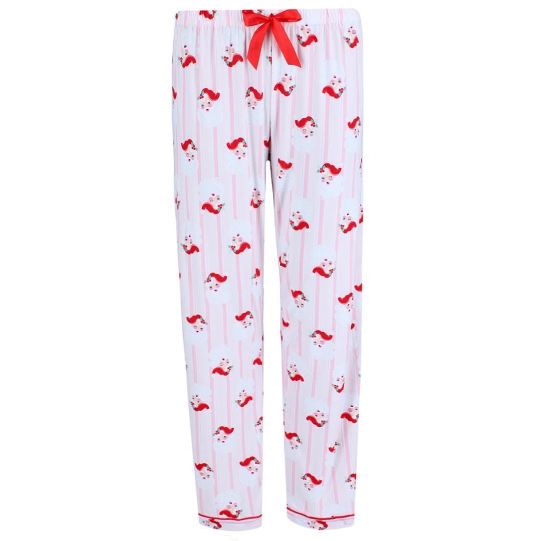 Not a Morning Person Women's Santa Notch Collar Short Sleeve Pajama Set - Pink