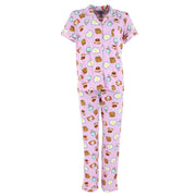 Women's Breakfast Food Notched Collar Pajama Set
