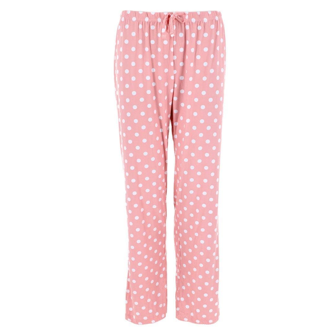 Gabriella Women's Notched Collar Polka Dot Pajama Set - Pink