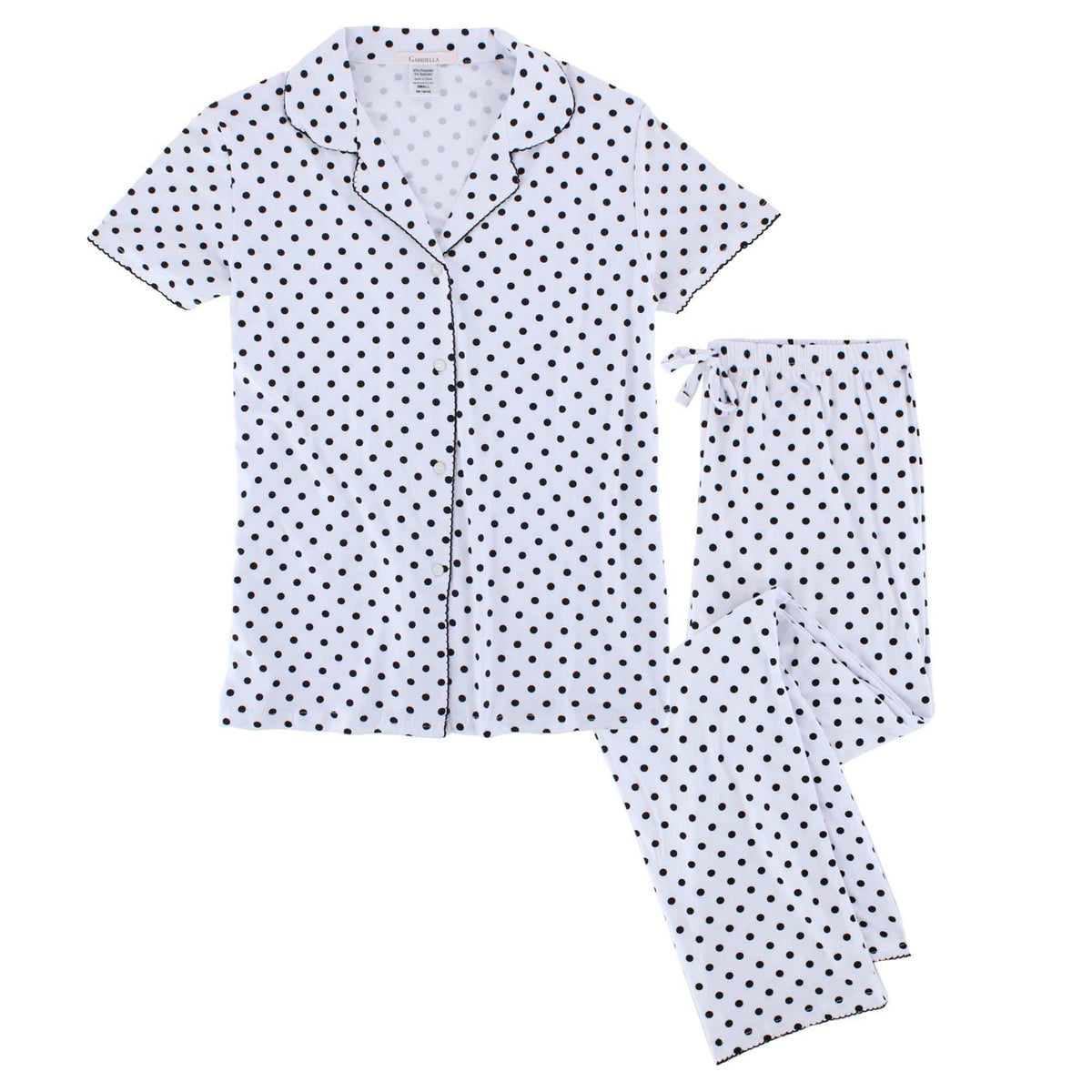 Gabriella Women's Notched Collar Polka Dot Pajama Set