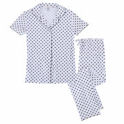Women's Notched Collar Polka Dot Pajama Set