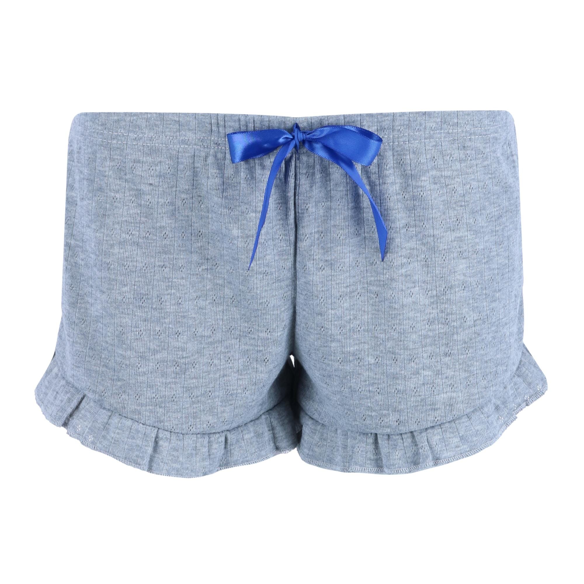 Overslept Women's Shorts Pointelle Elephant Notch Pajama Set - Grey