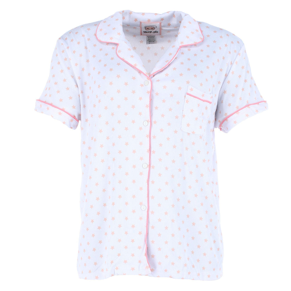 CTM® Women's Star Donut Short Sleeve Pajama Set by Sleep plz - White