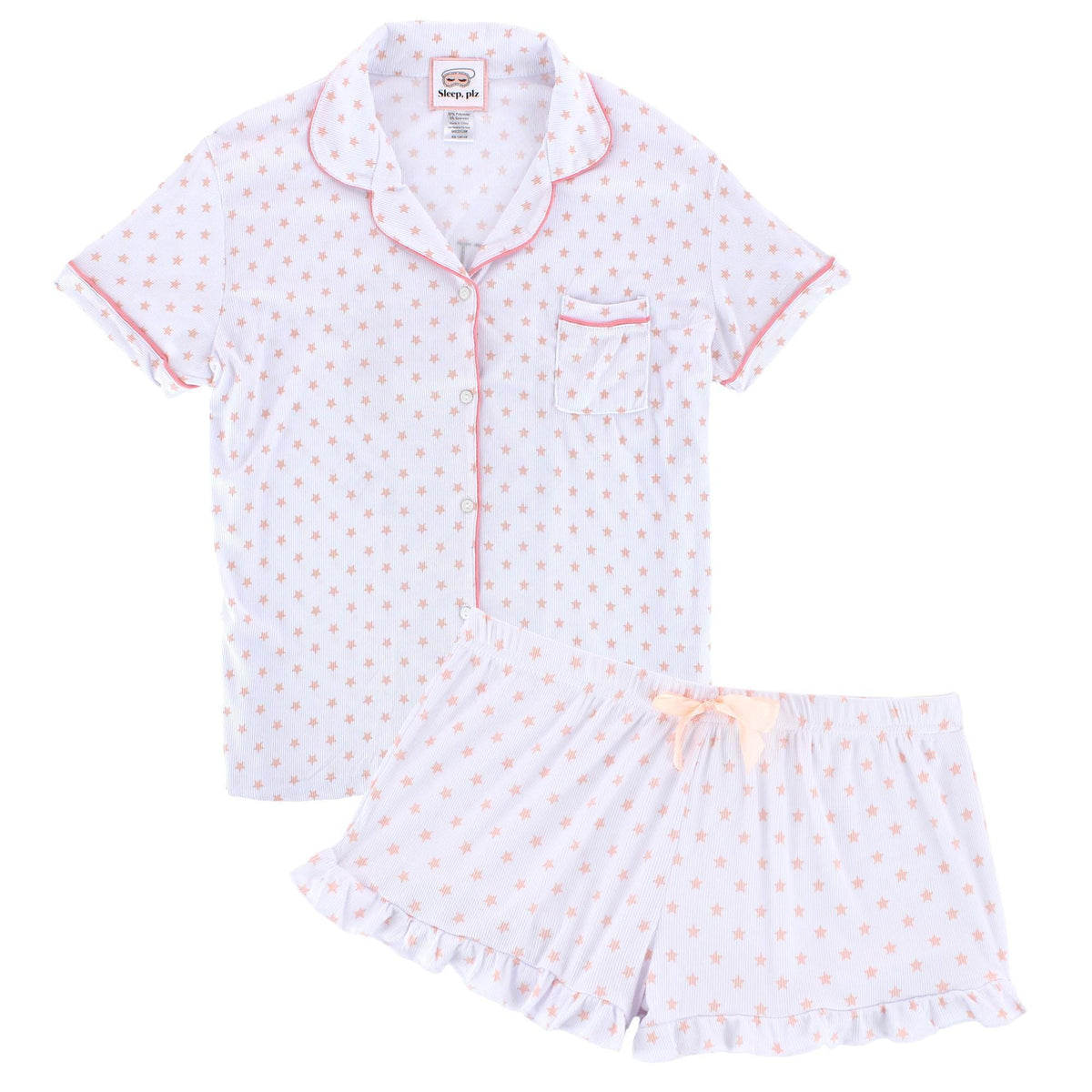 CTM® Women's Star Donut Short Sleeve Pajama Set by Sleep plz - Women's Star Donut Short Sleeve Pajama Set by Sleep plz