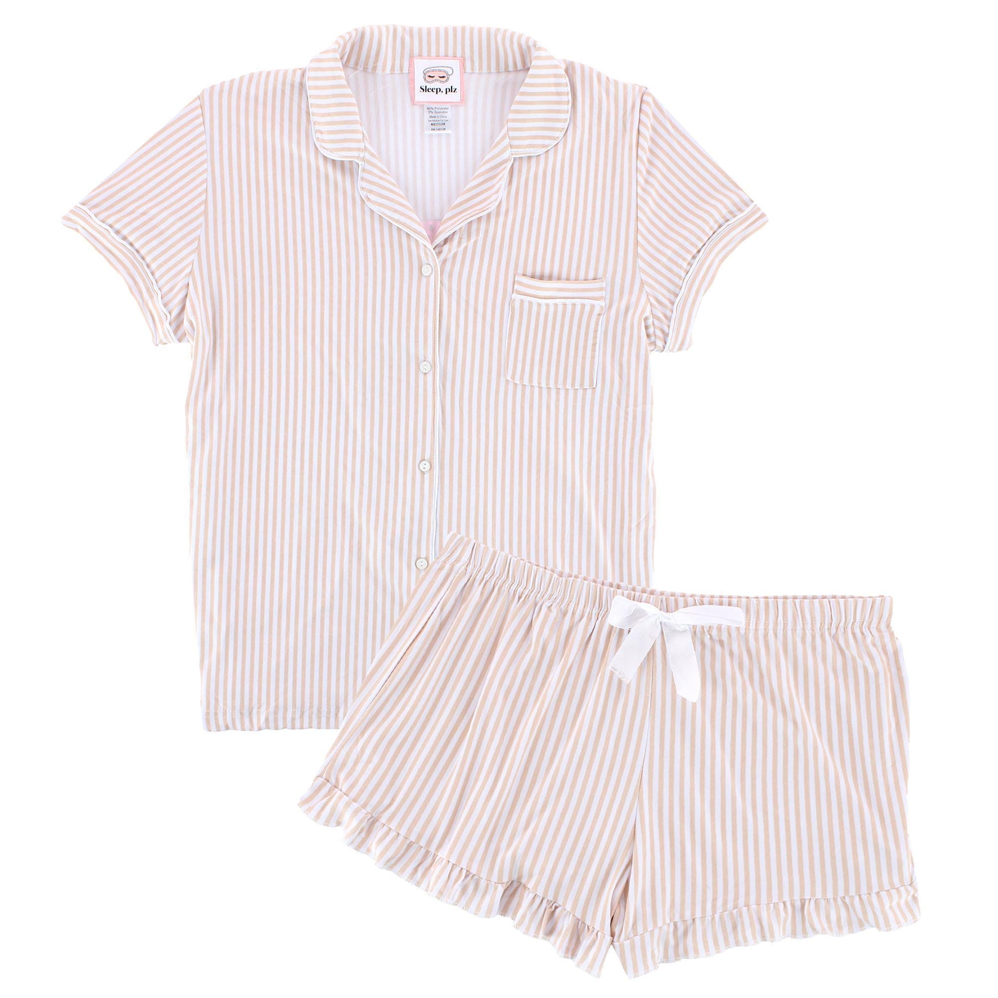 CTM® Womens I Love Breakfast Short Sleeve Pajama Set by Not A Morning Person - Womens I Love Breakfast Short Sleeve Pajama Set by Not A Morning Person