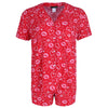 Women's Valentine Button Down Short Sleeve Shorts Pajama Set