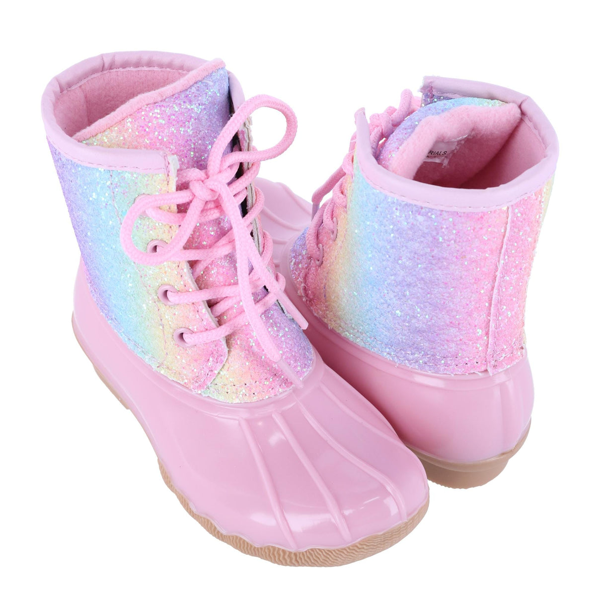 Josmo Kid's Rainbow Glitter and Pink Rain Boot - Pink