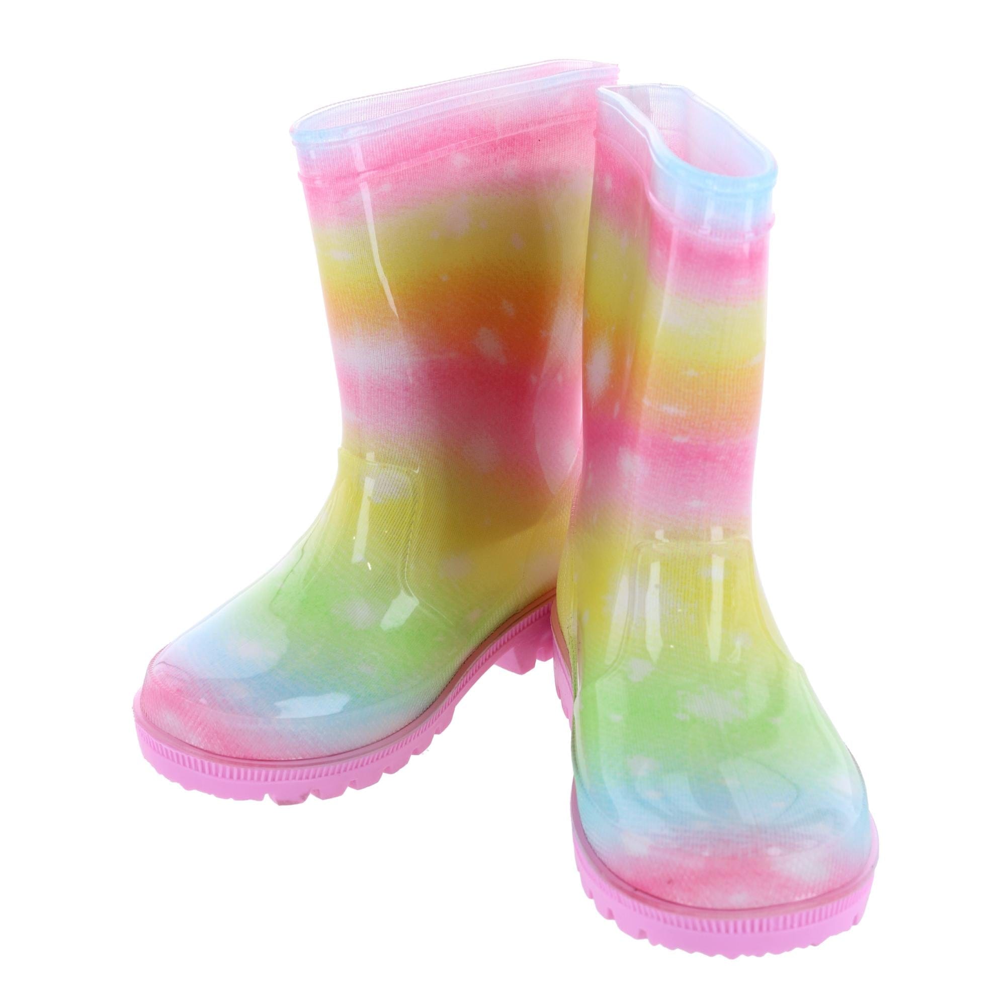 Laura Ashley Kid's Rainbow Print Rain Boots - Multi-Color