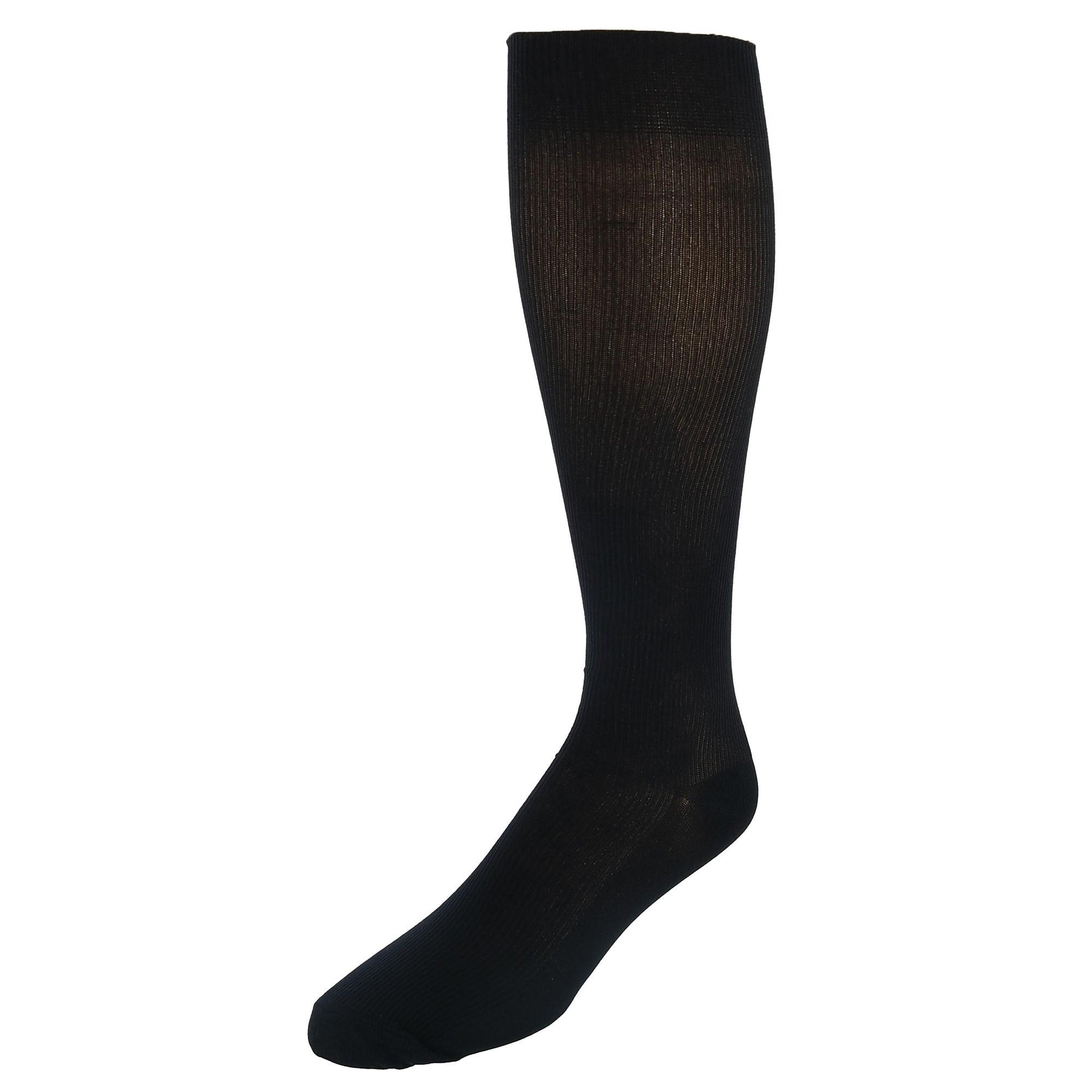 Jefferies Socks Men's Ribbed Dress Over the Calf Socks - Black