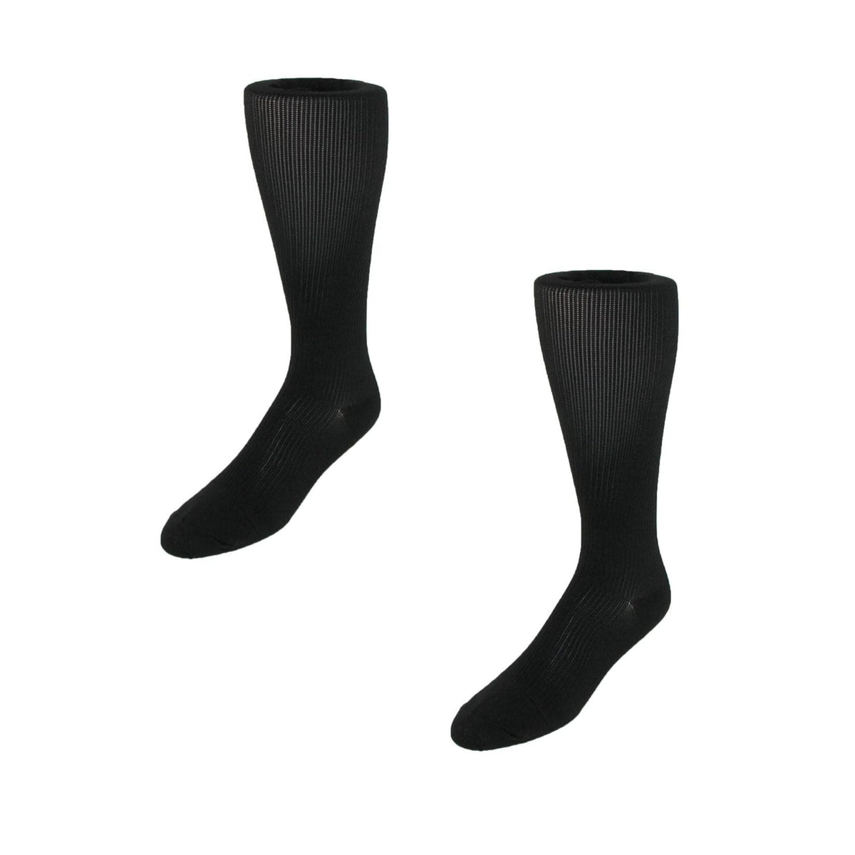 Jefferies Socks Support Over the Calf Compression Dress Socks (Pack of 2) - Black