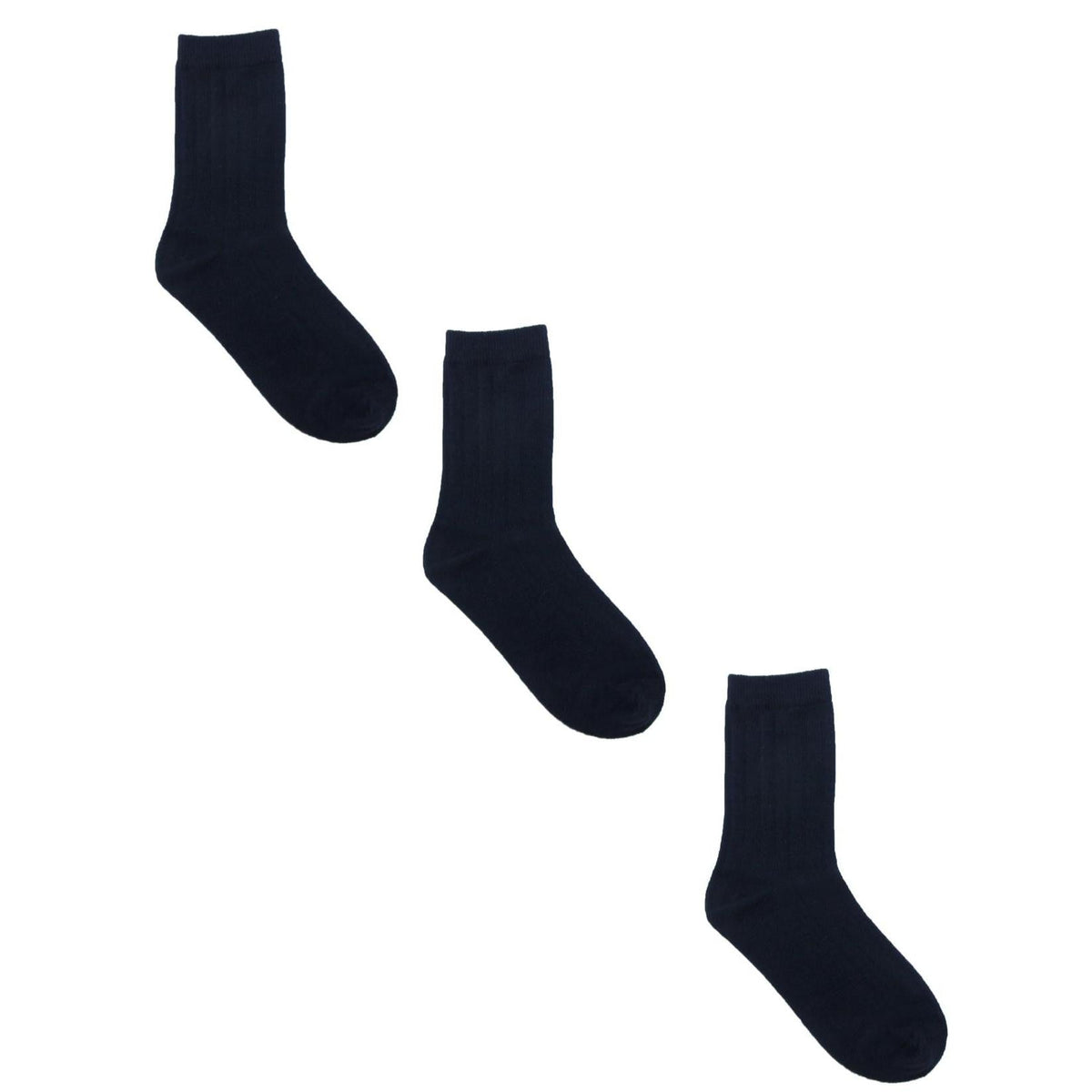 Jefferies Socks Kids' Cotton Ribbed Uniform School Crew Socks (Pack of 3)