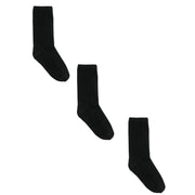 Kids' Cotton Ribbed Uniform School Crew Socks (Pack of 3)