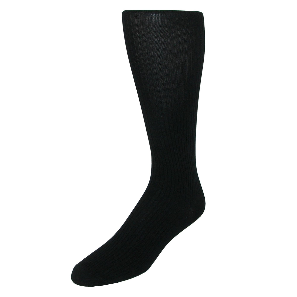 Jefferies Socks Men's Microfiber Over the Calf Dress Socks (2 Pair Pack) - Black